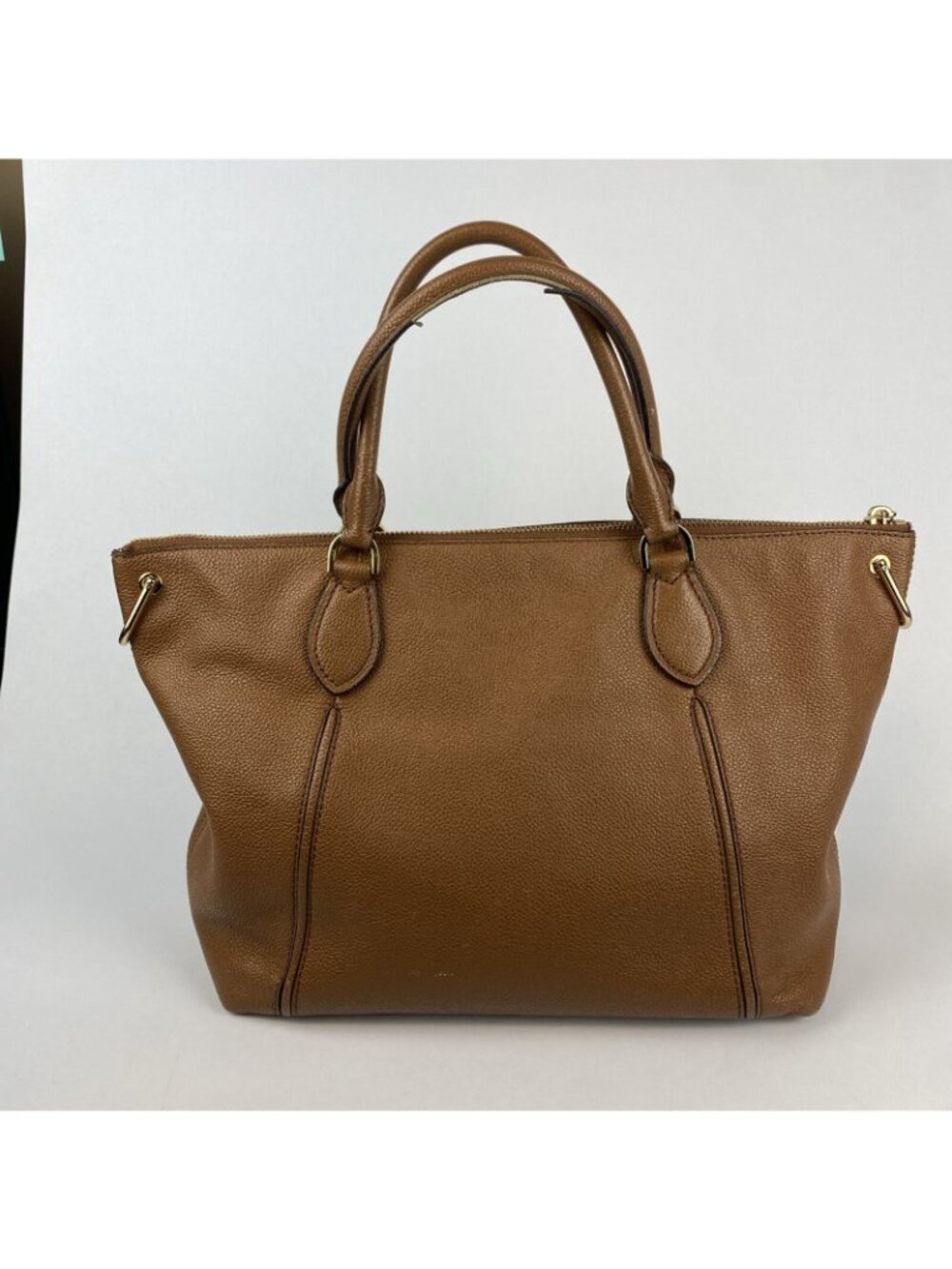 Michael Kors Sierra Pebbled Leather Tote – Brown Crossbody Handbag - Picture 3 of 8